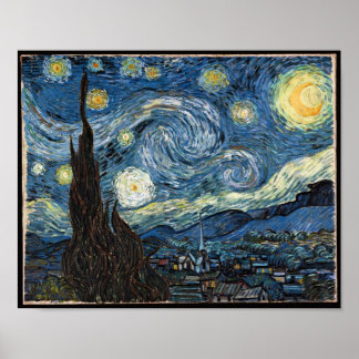 Pôster Starry Night por Vincent Van Gogh