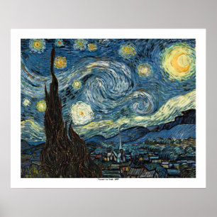 Pôster Starry Night por Vincent van Gogh