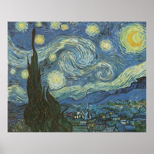 Poster Starry Night por Vincent Van Gogh (Frente)