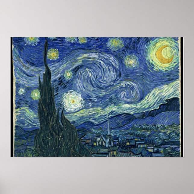 Poster "Starry Night" por Vincent Van Gogh (Frente)