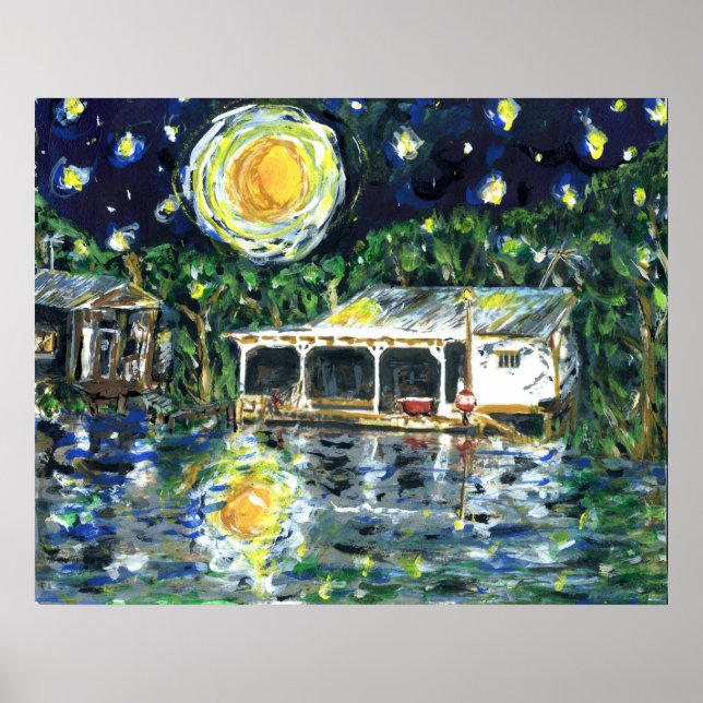 Pôster Starry Night River Camp (Frente)