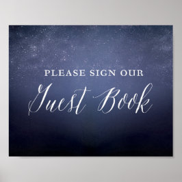 Poster Starry Night Sky Celestial Casamento Guest Sinal
