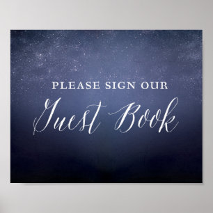 Poster Starry Night Sky Celestial Casamento Guest Sinal