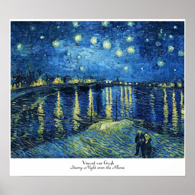 Pôster Starry Night sobre o Rhone Vincent van Gogh (Frente)