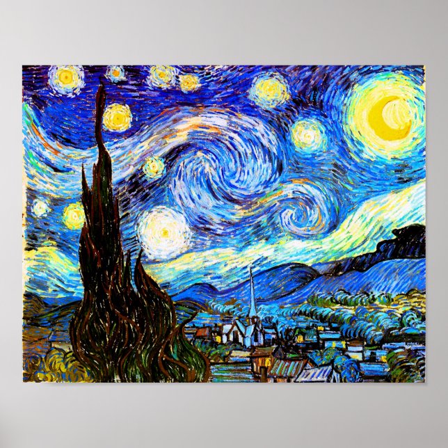 Pôster Starry Night Van Gogh Fine Art (Frente)