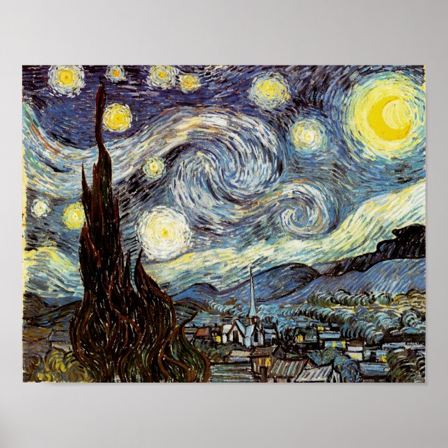 Pôster Starry Night Van Gogh Fine Art (Frente)