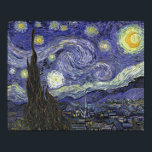 Pôster Starry Night - Vincent van Gogh<br><div class="desc">Famoso quadro "Noite Estrelada" de Vincent van Gogh.</div>