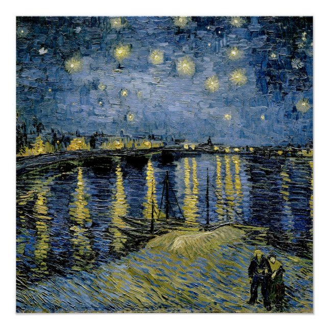 Pôster Starry Night Vincent van Gogh Poster (Frente)
