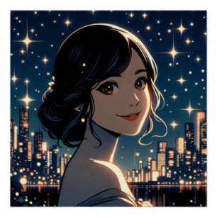 Pôster Starry Serenity Smile