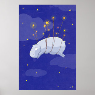 Poster Starry Starry Hippo, uma ilustração infantil Pos