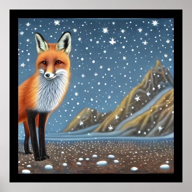 Poster Starry Starry Night Storybook Fox (Frente)