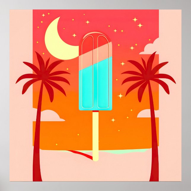 Poster Starry Summer Palm Ice Oasis (Frente)