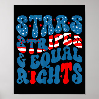 Poster Stars stripes and equal rights 4th of july women's