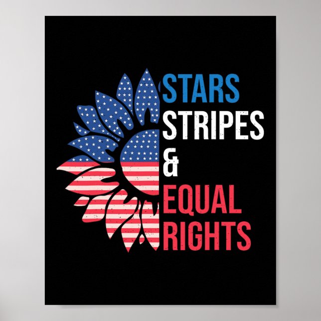 Poster Stars Stripes e Igualdade de Direitos 4 de julho (Frente)