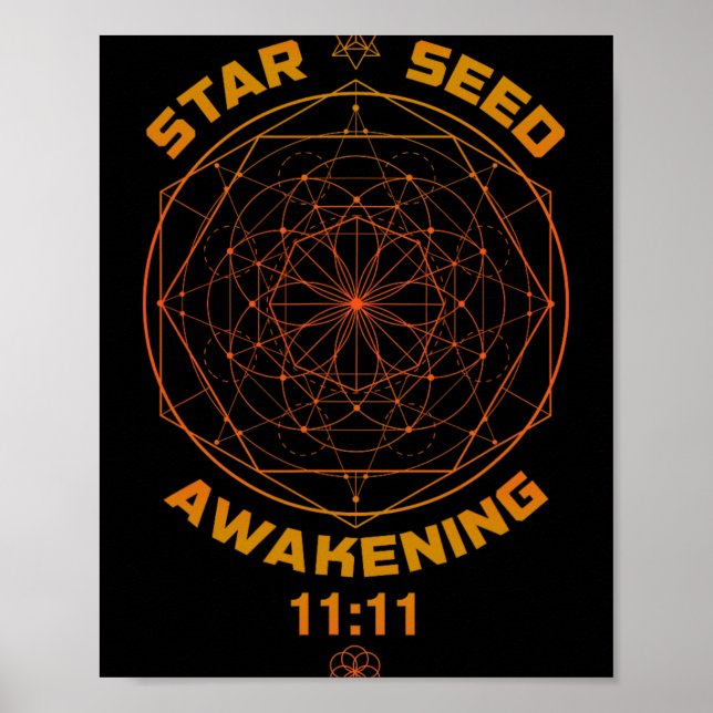 Poster Starseed Awakening 1111 Sacred Geometry  (Frente)