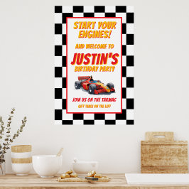 Poster Start Your Engines Race Car Birthday