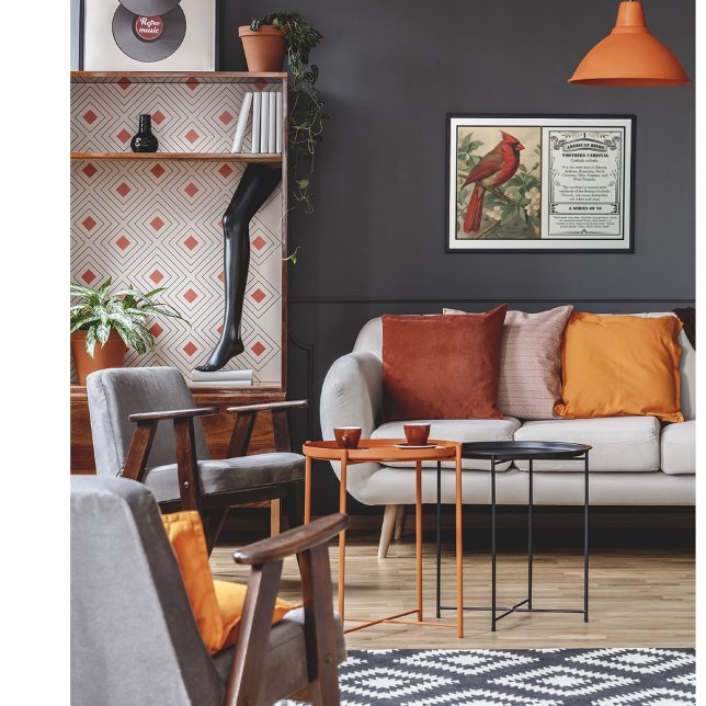 Poster State Bird Collection, Cardinal, personalizável (Criador carregado)