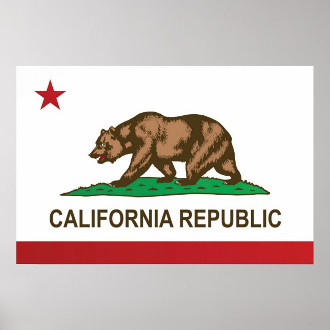 Poster State Flag of California, EUA (Frente)