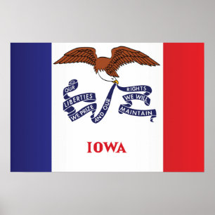 Poster State Flag of Iowa, EUA