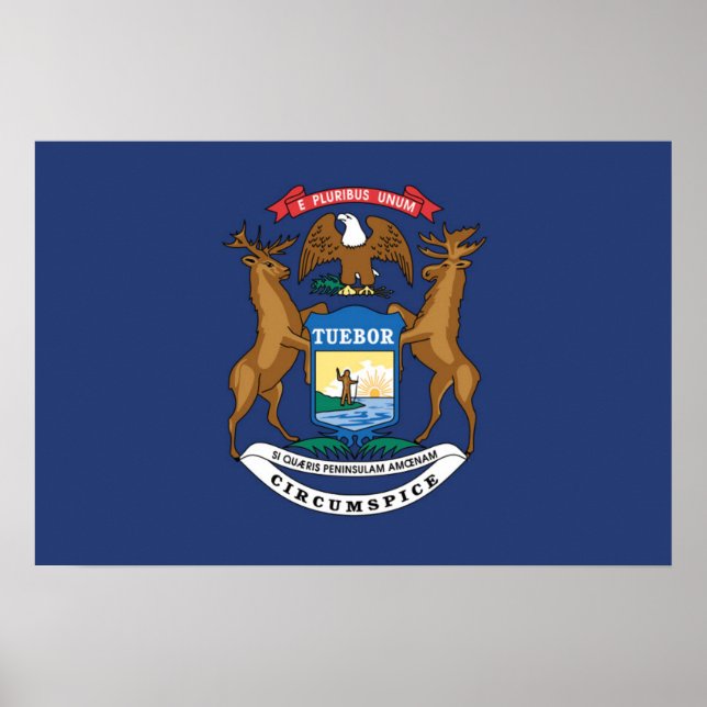 Poster State Flag of Michigan, EUA (Frente)