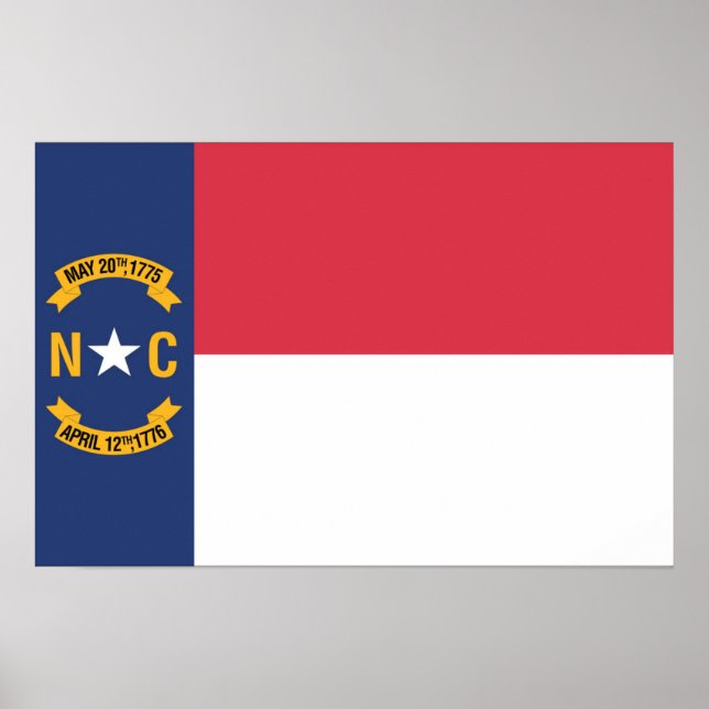 Poster State Flag of North Carolina, EUA (Frente)
