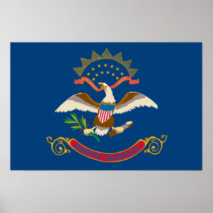 Poster State Flag of North Dakota, EUA