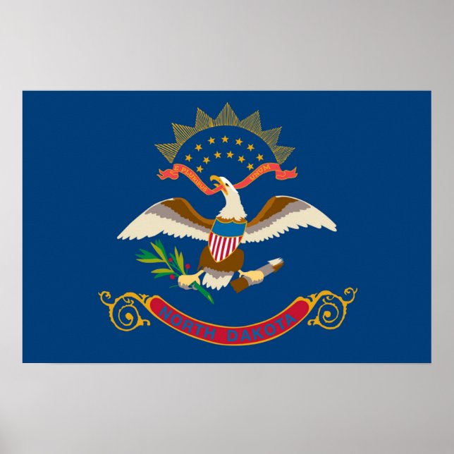 Poster State Flag of North Dakota, EUA (Frente)