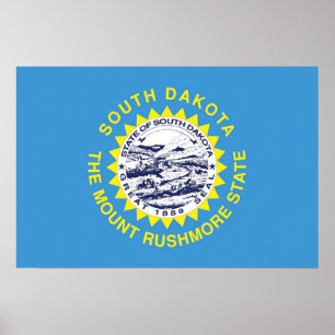 Poster State Flag of South Dakota, EUA