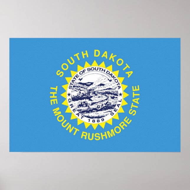 Poster State Flag of South Dakota, EUA (Frente)