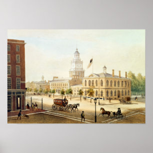 Pôster State House, Philadelphia, engraved by Deroy