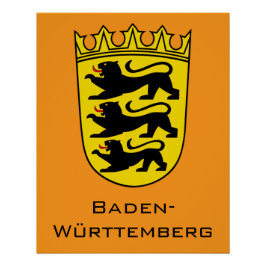 Pôster State of Baden-Württemberg Grand Coat of Arms Art