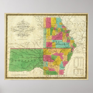 Poster State of Missouri and Territory of Arkansas