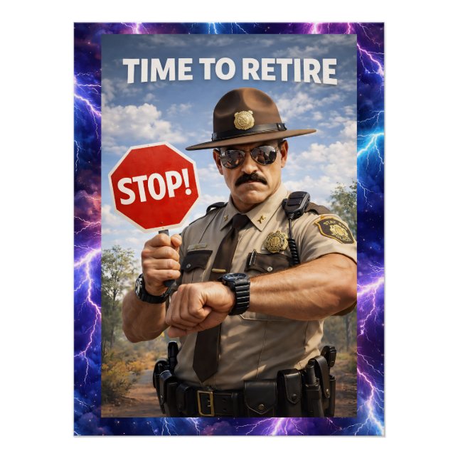 Pôster State trooper to retire law-enforcement poster (Frente)