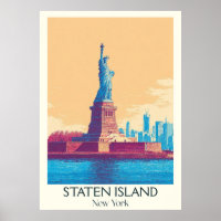 Staten Island NY Vintage Estátua da Arte da Liberd