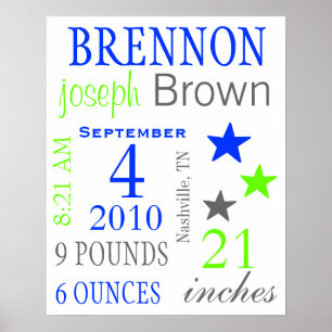Poster Stats de Nascimento dos Meninos