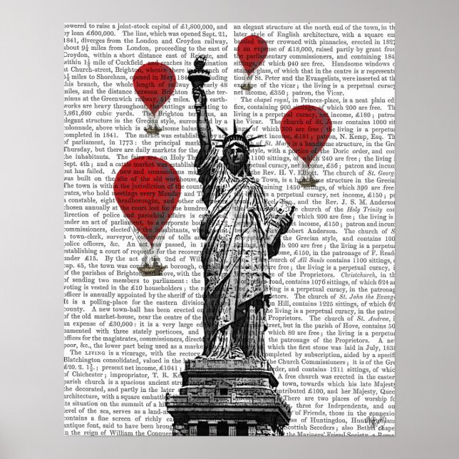 Poster Statue Of Liberty and Red Hot Air Balloons (Frente)