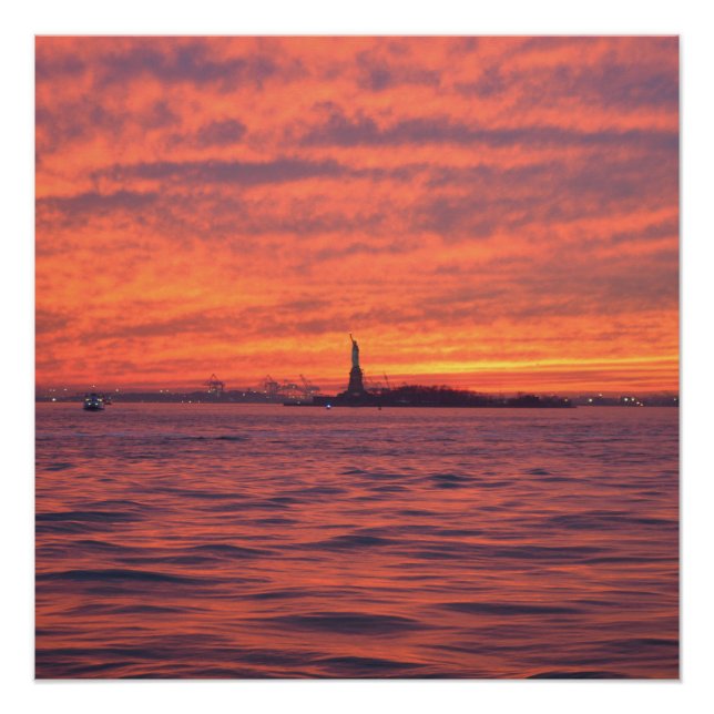 Pôster Statue of Liberty Sunset Poster (Frente)
