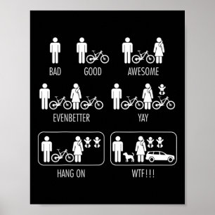 Poster Status de bicicleta de montanha Mtb engraçada masc