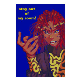 Pôster Stay out of my room Pixelart changing girl