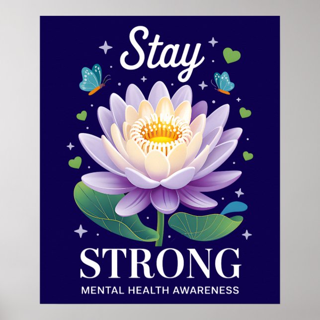 Poster Stay Strong – Mental Health Awareness Wellness Sup (Frente)