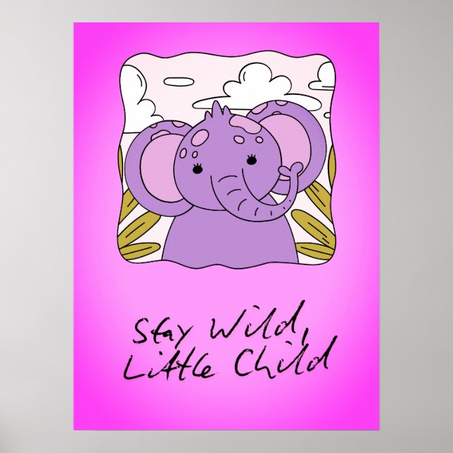 Poster Stay Wild Little Child Nursery Wall Art Print (Frente)