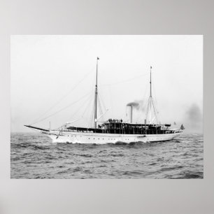 Pôster Steam Yacht Emerald, início dos anos 1900