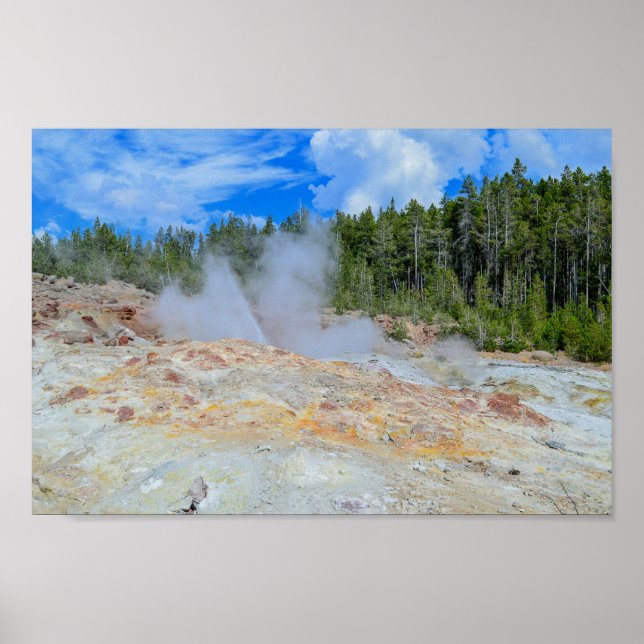 Poster Steamboat Geyser, Parque Nacional de Yellowstone (Frente)