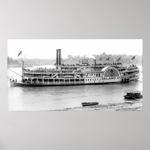 Pôster Steamboat 'Island Queen' 1906 BW