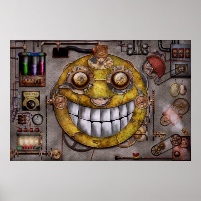 Pôster Steampunk - A alegria da tecnologia (Frente)