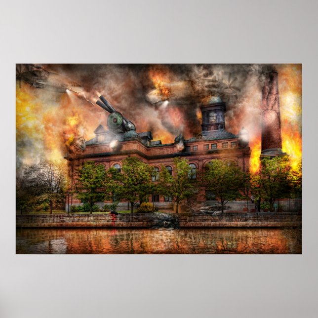 Poster Steampunk - A guerra começou (Frente)