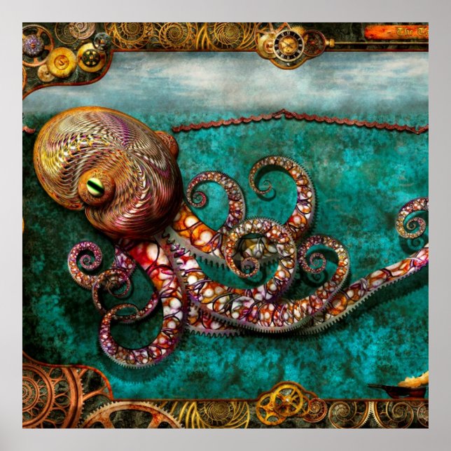 Poster Steampunk - A história do Kraken (Frente)