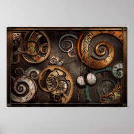 Poster Steampunk - Abstrato - O tempo é complicado