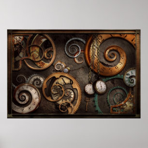 Poster Steampunk - abstrato - tempo é complicado