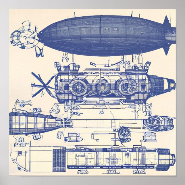 Poster Steampunk Airship 4 (Frente)